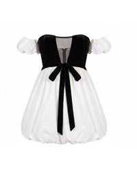 Clerestory - Bijou Velvet Bow Cotton Bubble Hem Mini - Lyst