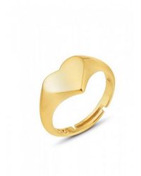 Spero London - Sterling Heart Love Signet Ring - Lyst