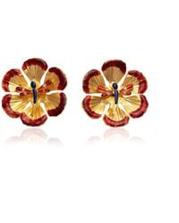 Milou Jewelry - Flower Earrings With Dragonfly - Lyst