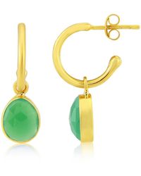 Auree - Manhattan Gold & Chrysoprase Interchangeable Gemstone Earrings - Lyst