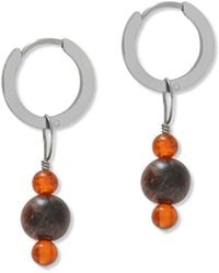 A Weathered Penny - Amber & Wood Hoops - Lyst
