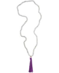 Heather Hawkins Jewelry - Talulah Belle Gemstone Beaded Long Necklace With Suede Tassel - Lyst