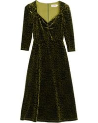 Louche - Ambrose Velvet Roar Midi Dress - Lyst