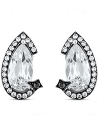 SALLY SKOUFIS - Nourish Stud Earrings With Natural Diamond & Made Cz Diamond Stimulant - Lyst