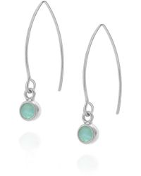 Nellou Jewellery - Amazonite Gem Dot Arc Earrings - Lyst