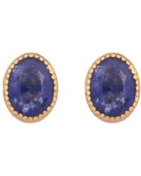 Opium Jewels - Faceted Oval Studs - Lyst