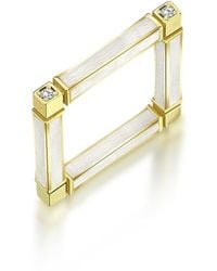 C|Nd|N by Candan Balto - Megaron Square & Mother Of Pearl Enamel Ring - Lyst