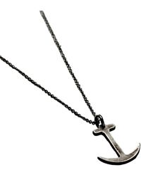 Posh Totty Designs - Oxidised Sterling Silver Mens Anchor Necklace - Lyst