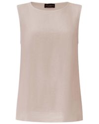 James Lakeland - Neutrals Taupe Linen Button Top - Lyst