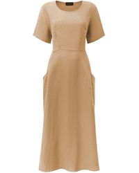 James Lakeland - Neutrals Sand Linen Midi Dress - Lyst