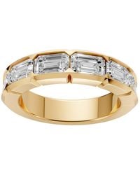 Aya Fine Jewelry - Emerald Cut Lab Diamond Eternity Geometric Wedding Band Ring - Lyst