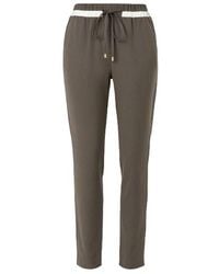 Conquista - Long Khaki Pants With Cream Panel - Lyst