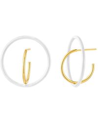 Gold & Honey - Floating Enamel Earrings In White - Lyst