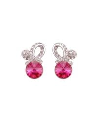 Modenaire - Crystal Flower Drop Earrings Elegant Studs - Lyst