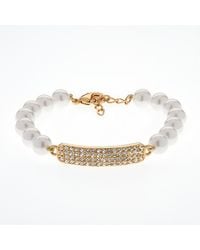 Emma Holland Jewellery - Pearl & Crystal Bar Bracelet - Lyst