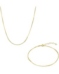Spero London - Sterling Bracelet & Necklace Set Small Beaded - Lyst