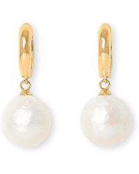 Pearls of the Orient Online - Credo Chunky Hoop Earrings With Baroque Cultured Freshwater Pearls - Lyst
