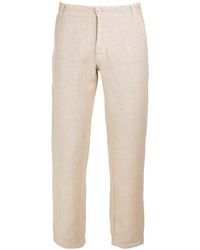 Haris Cotton - Neutrals Linen Pants With Back Cargo Pockets Beach Sand - Lyst