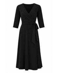 SACHA DRAKE - Three Quarter Sleeve Reversible Jersey Wrap Dress - Lyst