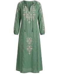 Raffya - Aurelia Kaftan Style Embroidered Maxi Dress - Lyst