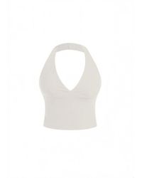 GOD SAVES QUEENS - Second Skin Studio Halter Top Ivory - Lyst