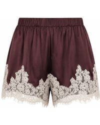 Ats the Label - Neutrals Rosalie Plum Lace Satin Shorts - Lyst