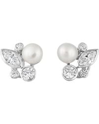 Esterah - Pearl & Cubic Zirconia Cluster Earrings - Lyst