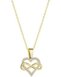 Spero London - Infinity Heart Love Sterling Pendant Necklace - Lyst