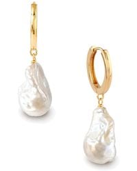 Astor & Orion - Baroque Pearl Huggie Earrings - Lyst