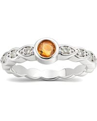 Kylie Harper - Genuine Citrine & Diamond Band Ring - Lyst