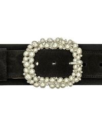 Peachy Belts Ltd - Stretch Elasticated Suede Waist Belt And Detachable Pearl Spangle Buckle - Lyst