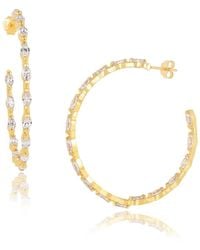 Moon London - Epic Sparkling Large Vermeil Hoops - Lyst