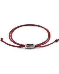 Anchor and Crew - Burgundy Edward & Rope Skinny Bracelet - Lyst
