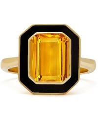 Augustine Jewels - Aurora Citrine And Enamel Cocktail Ring - Lyst