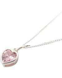 Harfi - Mini Heart Rose Quartz October Birthstone Necklace - Lyst