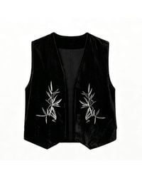 Silkinc - Silk Velvet Embroidered Vest - Lyst