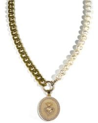 Rachel Nathan - Pearl & Sacred Heart Curb Chain Necklace - Lyst