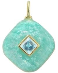 KAMARIA - Amazonite Gemstone Pendant With Topaz - Lyst