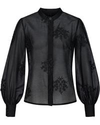 Marianna Déri - Sheer Blouse With Floral Embroidery - Lyst