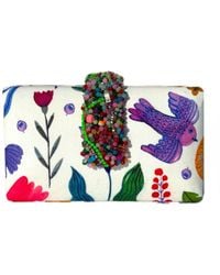 Simitri - Garden Party Beaded Fringe Clutch - Lyst