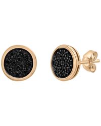 Miki & Jane - Fanny- Black Diamond Circle Earrings Set In 14k Yellow Gold - Lyst