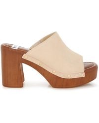 Rag & Co - Masaki Soft Suede Leather Wooden Clogs - Lyst