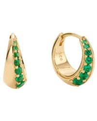 Vanhi - Georgie Crystal Knife Edge Huggie Hoop Earrings - Lyst