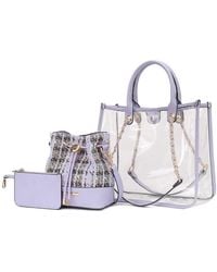 Mkf Collection - J'omor - Diva Pvc Tote Bag With Tweed Bucket Bag - Lyst