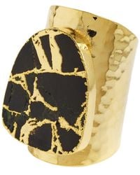 YAA YAA LONDON - Longline Molten Stone Cuff Statement Ring - Lyst