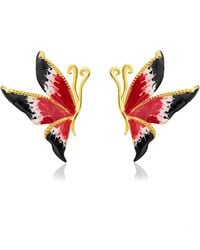 Milou Jewelry - Red Multicolor Butterfly Earrings - Lyst