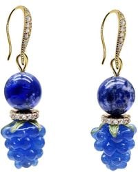 Farra - Lapis Lazuli With Raspberry Earrings - Lyst