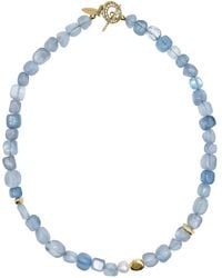 Farra - Free Style Irregular Aquamarine Modern Necklace - Lyst