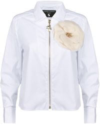 House of Laines London - Laines Couture Zip Shirt With Cream Corsage - Lyst