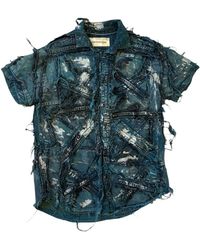Zasta Studio - Wearable Ruins Shredded Denim Colored Short-Sleeve Shirt - Lyst